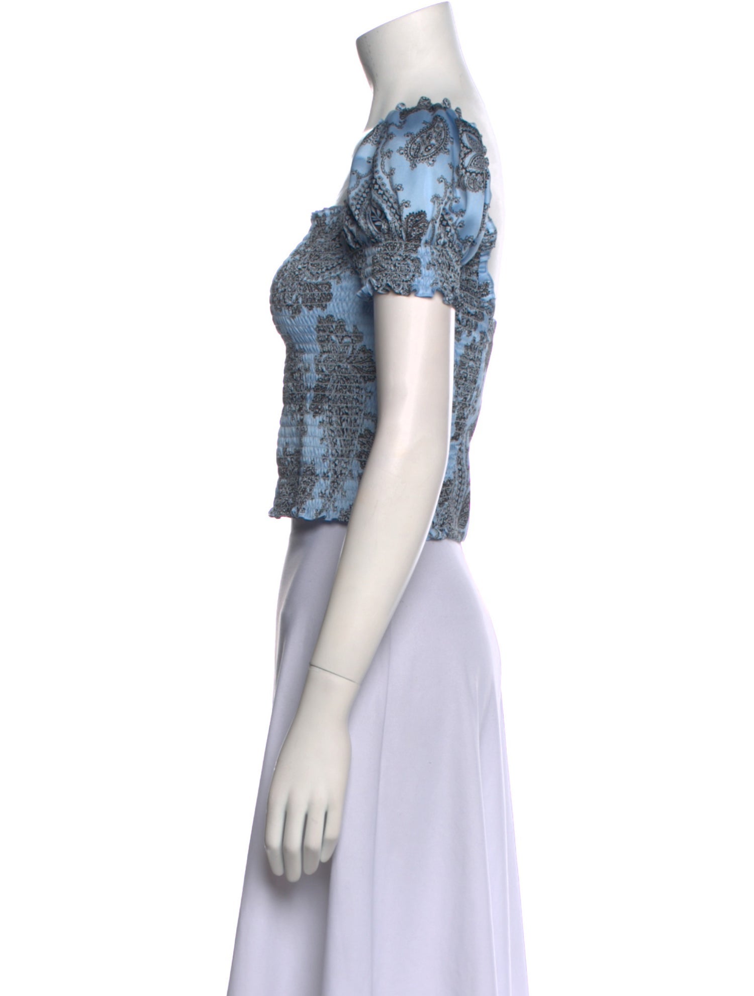 Sandro Paisley Print Square Neckline Crop Top